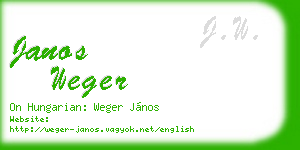 janos weger business card